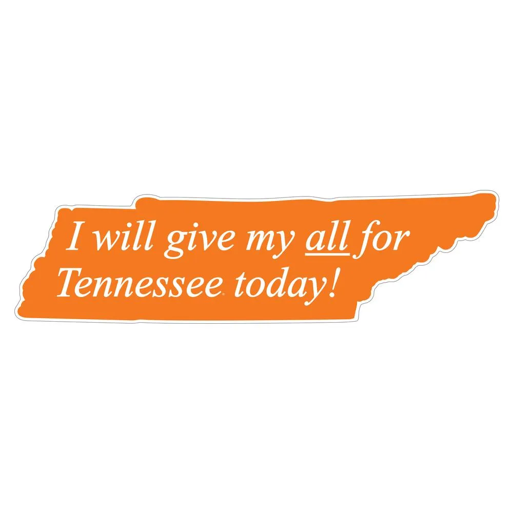  Vols | Tennessee  I Will Give My All  Sign (32  X 9 ) | Alumni Hall