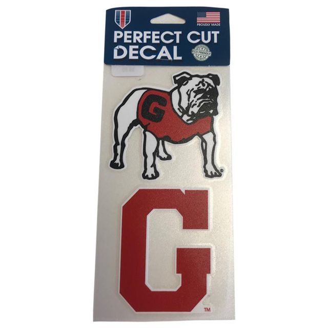 Alumni Hall Georgia Decal White Bulldog 12