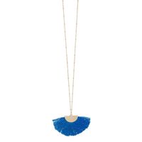  Royal Gold Fan Tassel Necklace