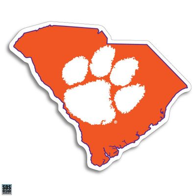  Tigers - Clemson 3  Paw And State Outline Decal - Alumni Hall