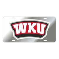  Western Kentucky License Plate Silver/Red Wku Logo