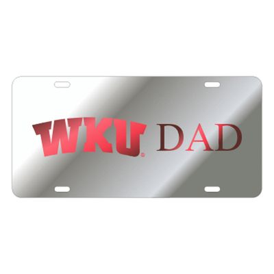  Western Kentucky License Plate Silver/Red Wku Dad