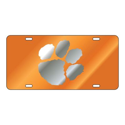  Tigers | Clemson Mirror Paw Orange License Plate | Alumni Hall