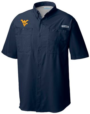 West Virginia Columbia Tamiami Short-Sleeve Shirt