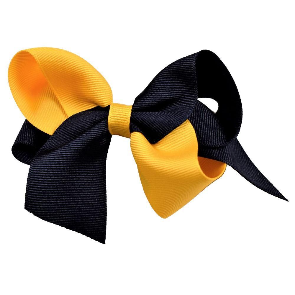  Navy And Gold Classic Fluff Bow