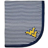 West Virginia Striped Knit Baby Blanket