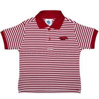 Arkansas Toddler Striped Polo (Cardinal/White)