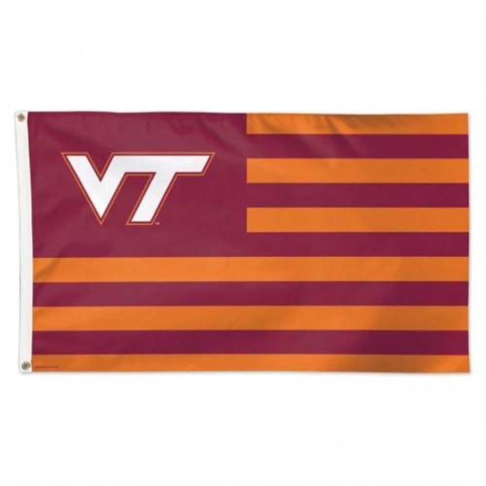  Vt | Virginia Tech Wincraft Striped House Flag | Alumni Hall