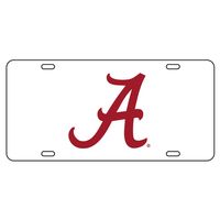  Alabama License Plate White/Crimson Script A