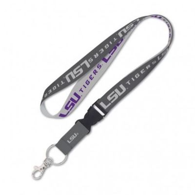 LSU Wincraft Charcoal Lanyard With Detachable Buckle