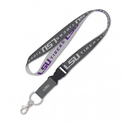 LSU Wincraft Charcoal Lanyard With Detachable Buckle