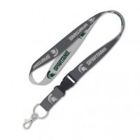 Michigan State Wincraft Charcoal Lanyard With Detachable Buckle