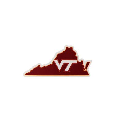  Vt | Virginia Tech 2 Inch State Vinyl Decal | Alumni Hall