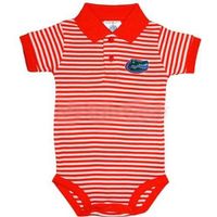 Florida Infant Striped Polo Body Suit (Orange/White)