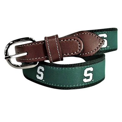 Michigan State Web Leather Belt