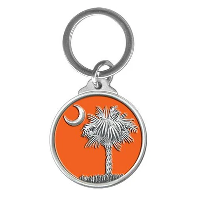 State of South Carolina Heritage Pewter Key Chain (Palmetto Emblem)