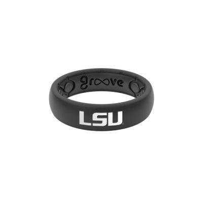 Tigers | Lsu Groove Ring (Thin) Alumni Hall