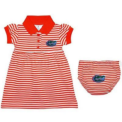 Florida Infant Striped Game Day Dress With Bloomer