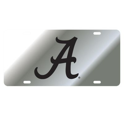  Alabama License Plate Silver/Black Script A Logo