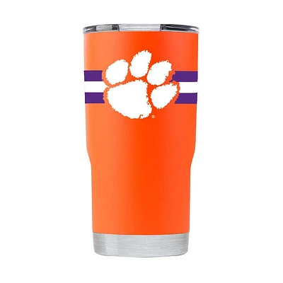 Clemson Gametime Sidekick Oz Striped Tumbler With Lid