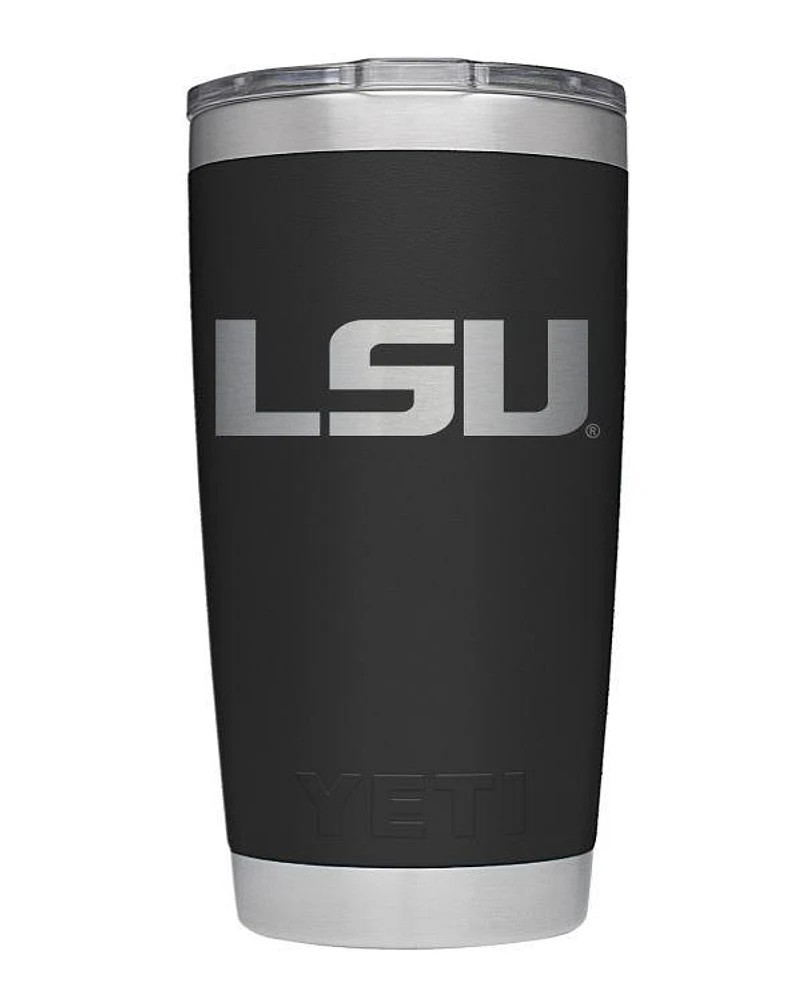 LSU Yeti 20oz Black Powder Coated Rambler