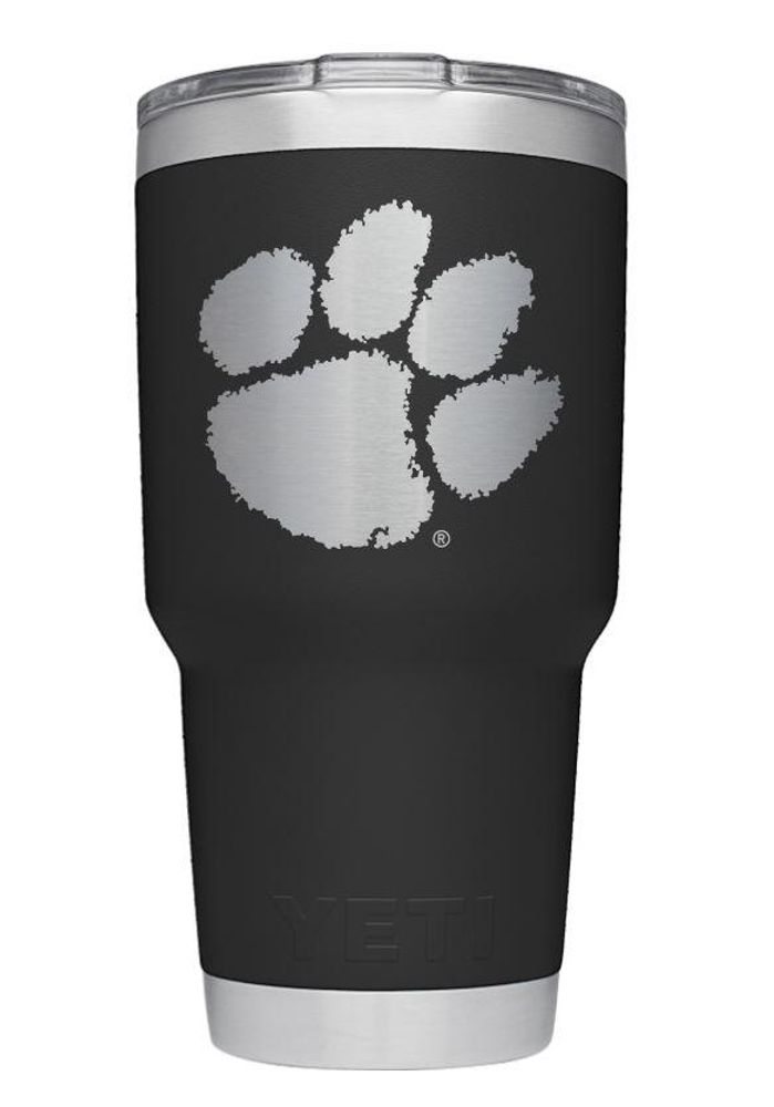 Clemson Yeti 30Oz Black Powder Coated Rambler