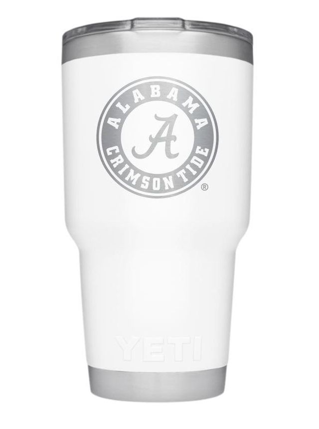 Yeti 30 Oz Tumbler - Powder Coated - Double Sided Decals - Alabama Crimson  Tide