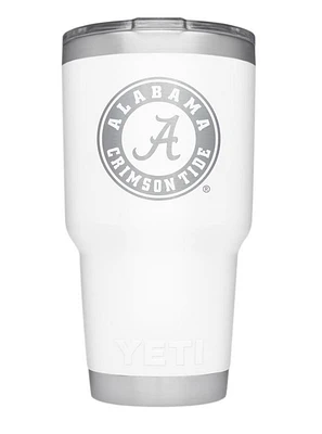 Alabama Yeti Oz White Powder Coated Rambler