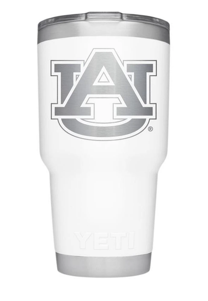 Auburn Yeti 30 Oz White Powder Coated Rambler