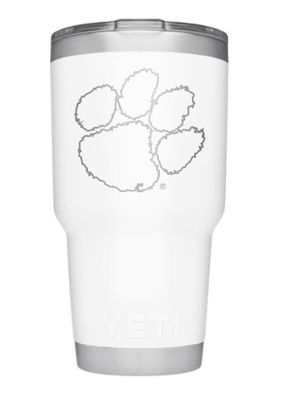  Tigers | Clemson Yeti 30oz White Powder Coated Rambler | Alumni Hall