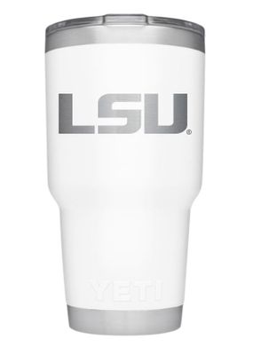 LSU Yeti Oz White Powder Coated Rambler