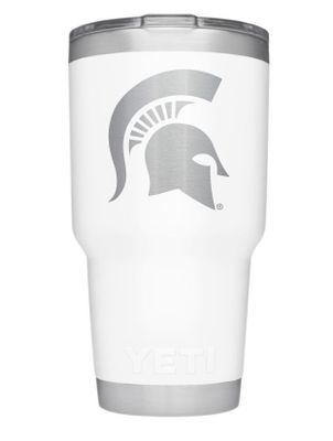 Michigan State Yeti 30oz White Powder Coated Rambler