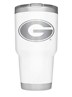 Georgia Yeti 30 Oz White Powder Coated Rambler