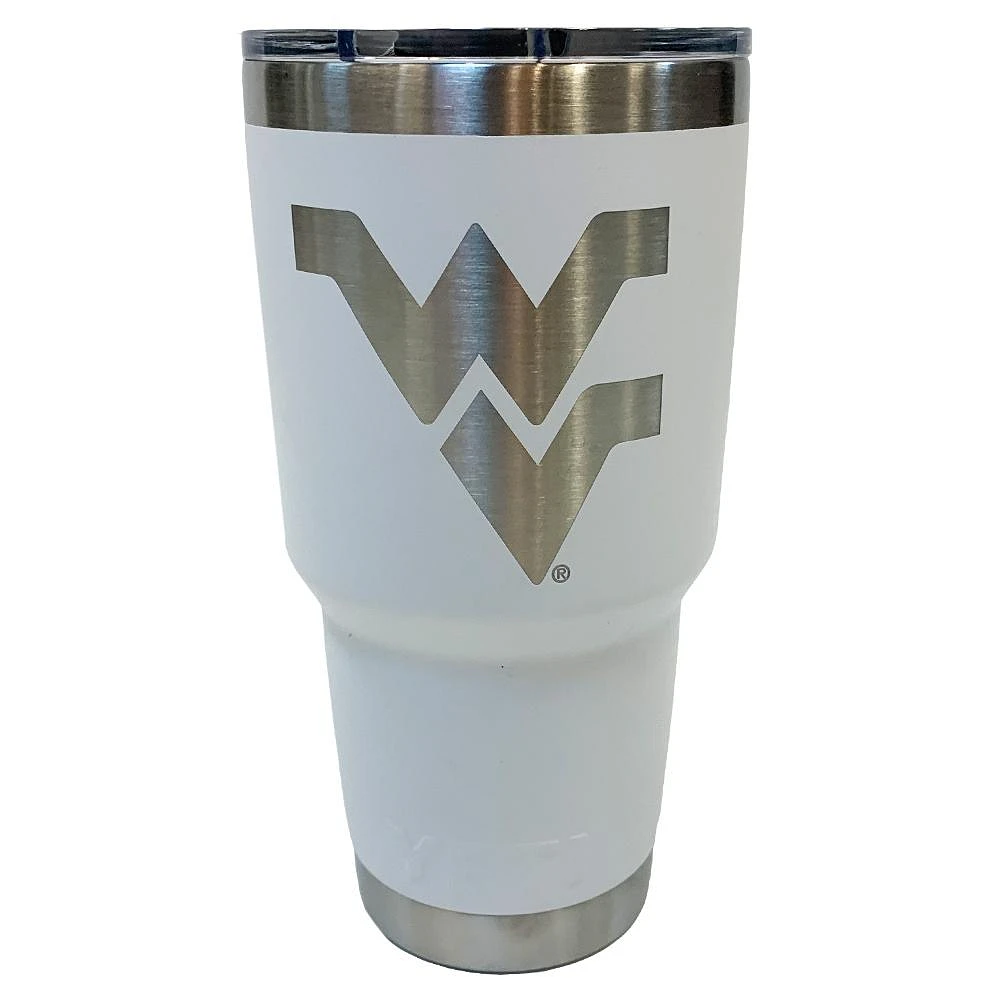 West Virginia Yeti 30 Oz White Powder Coated Rambler