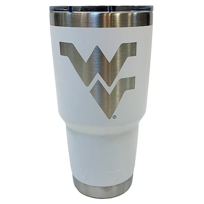 West Virginia Yeti 30 Oz White Powder Coated Rambler