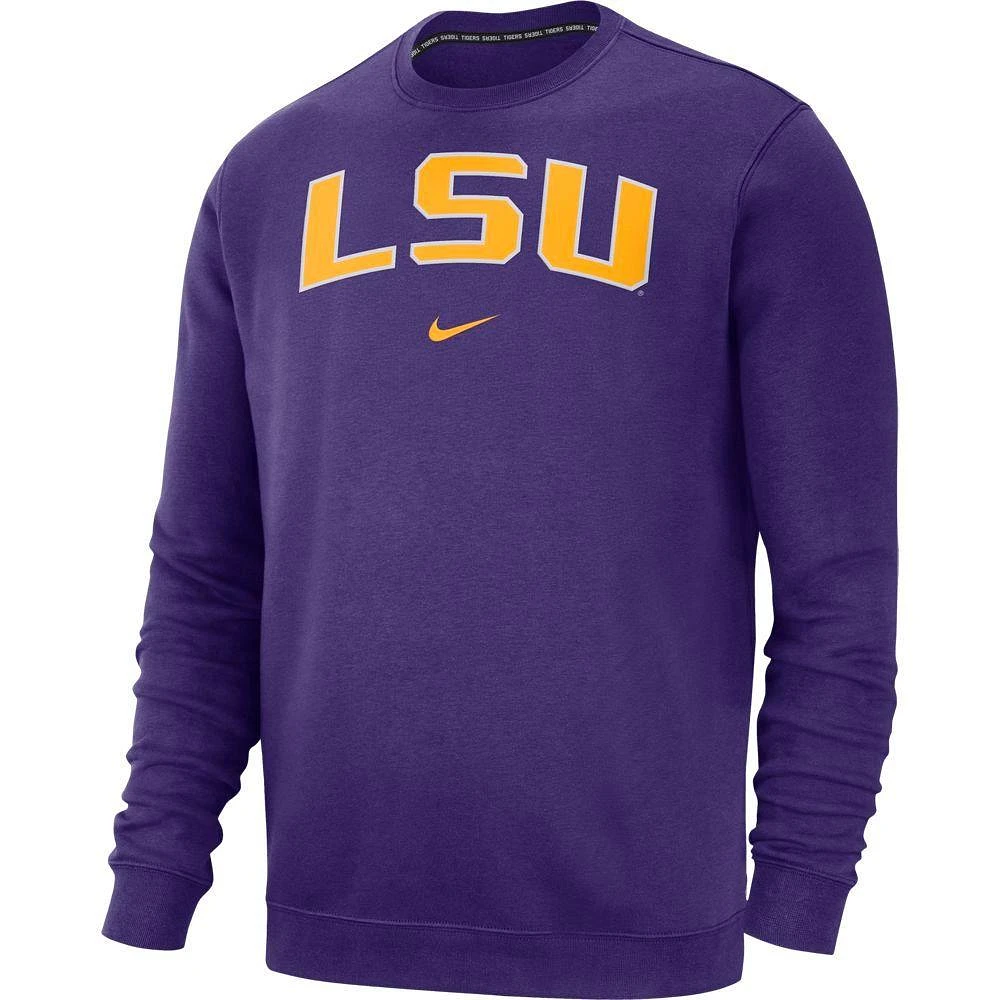 LSU Nike Fleece Club Crew Sweater