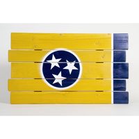  Ah | Navy And Gold Tennessee State Flag Wooden Sign (24  X 14.75 ) | Alumni Hall