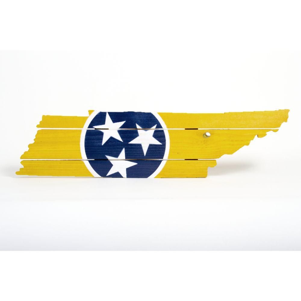  Ah | Gold And Navy Tristar Tennessee Wooden Sign (30.25  X 7.75 ) | Alumni Hall