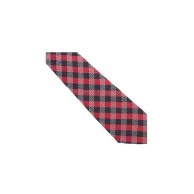  Arkansas Woven Check Tie (Crimson/Black)
