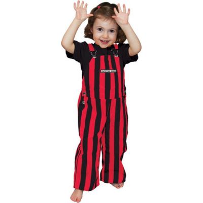 Dawgs | Georgia Game Bibs Toddler Striped Overalls Alumni Hall