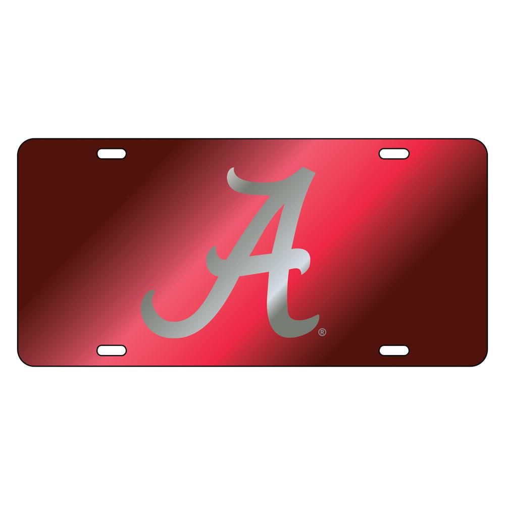 Alabama License Plate Silver With Crimson A