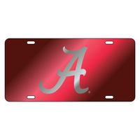 Alabama License Plate Silver With Crimson A