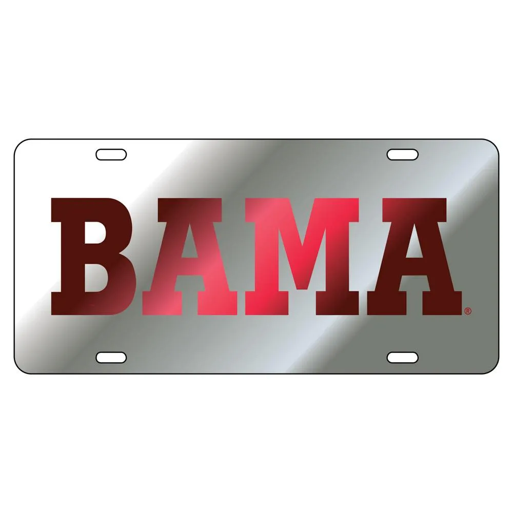  Alabama License Plate Silver/Crimson Bama