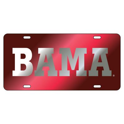  Alabama License Plate Crimson/Silver Bama