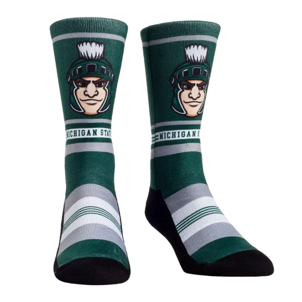  Spartans | Michigan State Rock ' Em Mascot Single Face Socks | Alumni Hall