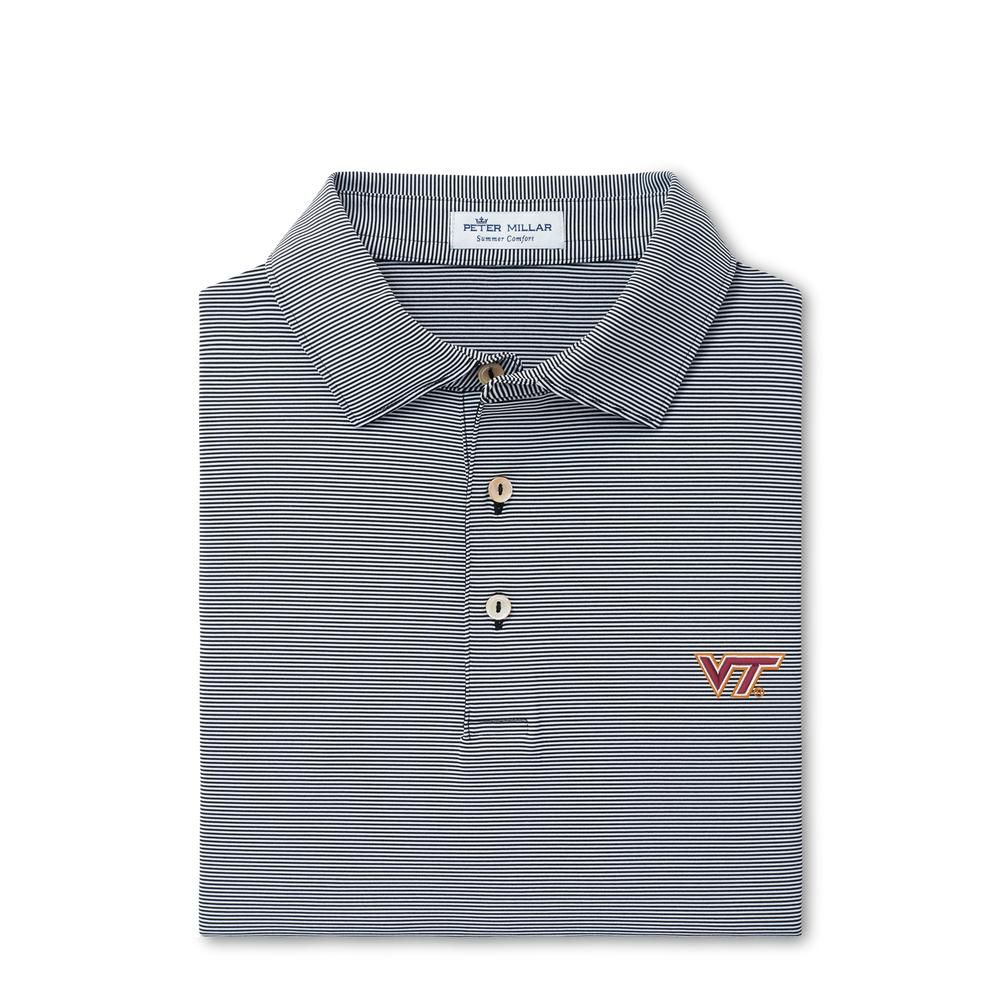 Virginia Tech Peter Millar Jubilee Stripe Jersey Polo