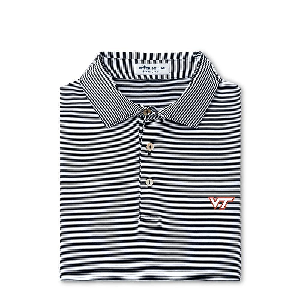 Virginia Tech Peter Millar Jubilee Stripe Jersey Polo
