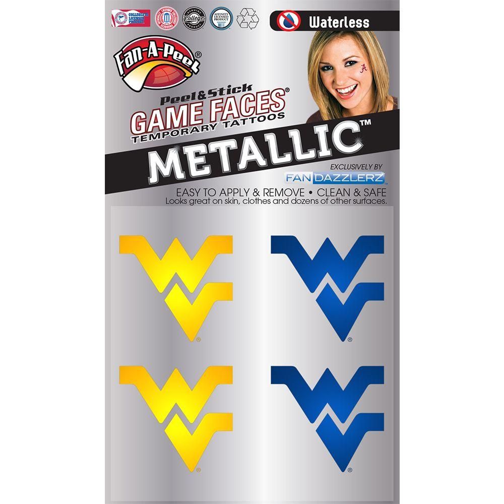  Mountaineers | West Virginia Metallic Waterless Face Tattoos | Alumni Hall