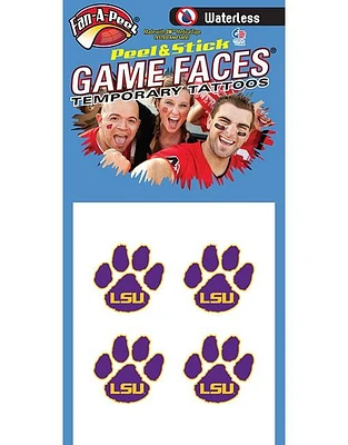 LSU Paw Waterless Face Tattoos