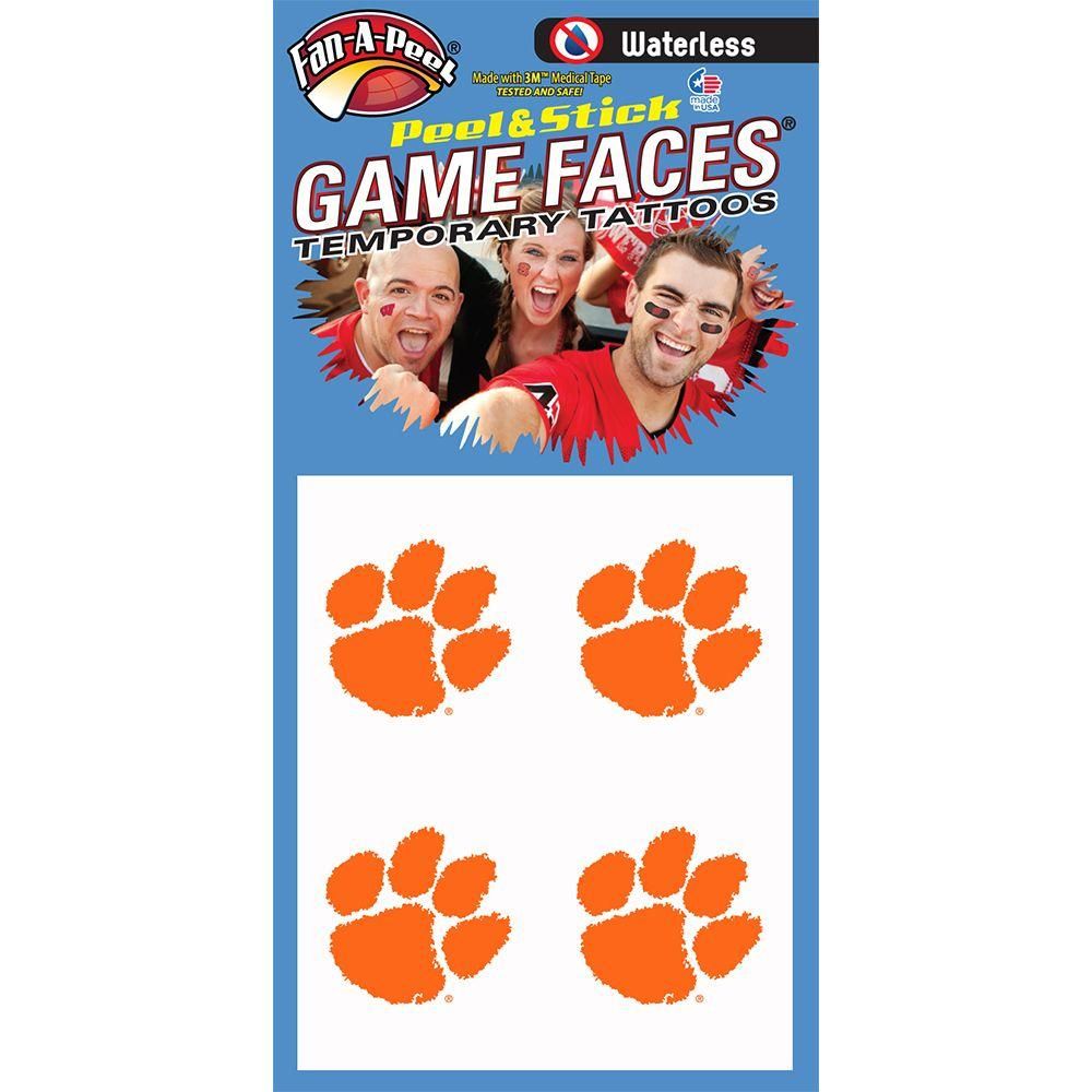 Clemson Waterless Face Tattoos